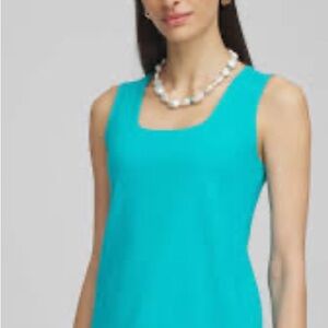 Cache Turquoise Square-Neck Tank Top